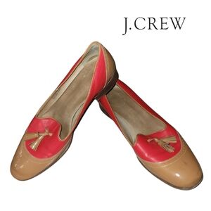 J. Crew Red and Tan Flats with Tassels